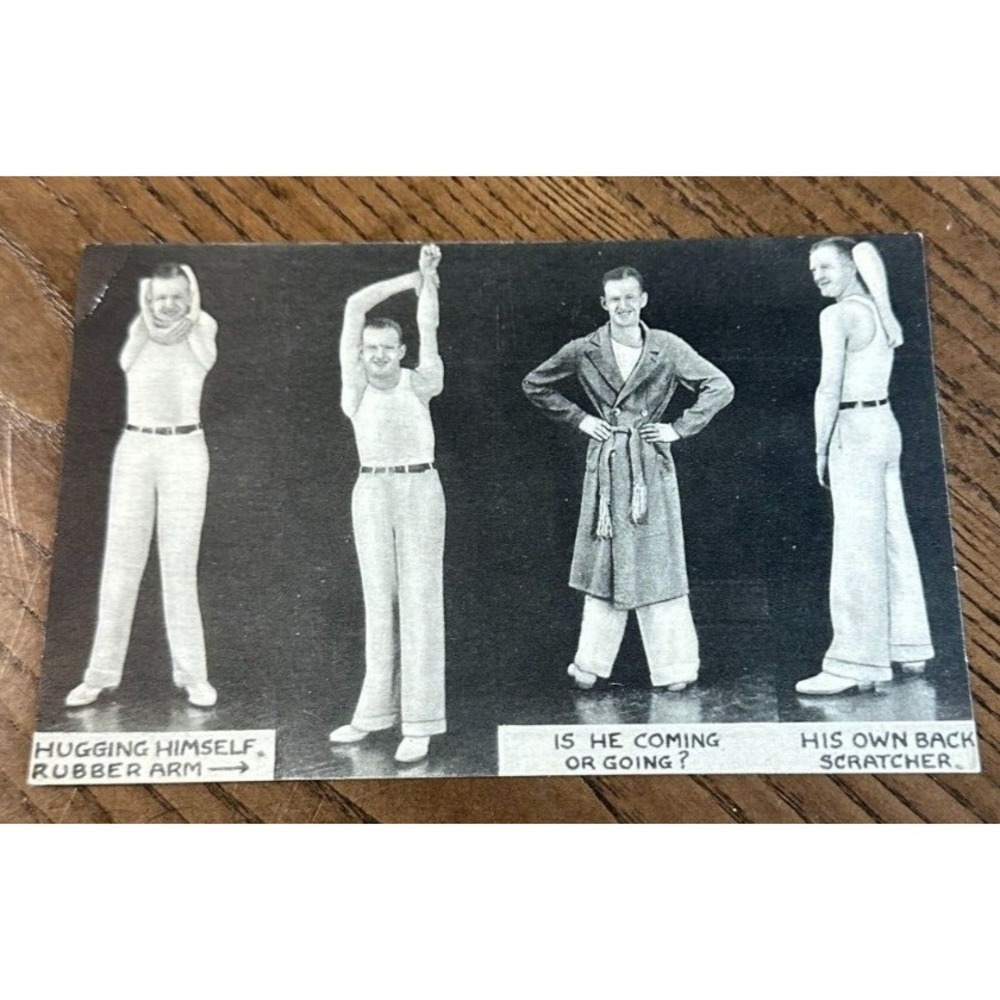 Ripleys Freak Sideshow Believe It or Not 1939 Post Card Rubber Man Harry Jones